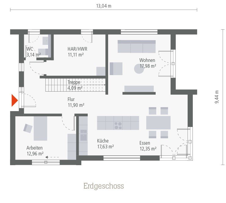 Ein Haus mit umwerfenden Aussehen und einen genialen Grundriss für ihren Freiraum ! Grundstück schon mit berechnet !