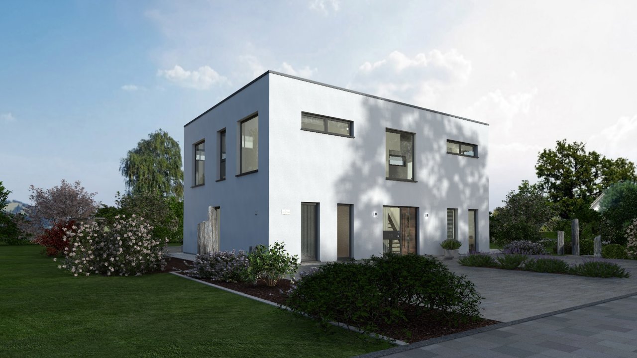 Ein wunderschönes Haus in einzigartiger Optik mit Flachdach ! Mit Grundstück berechnet !