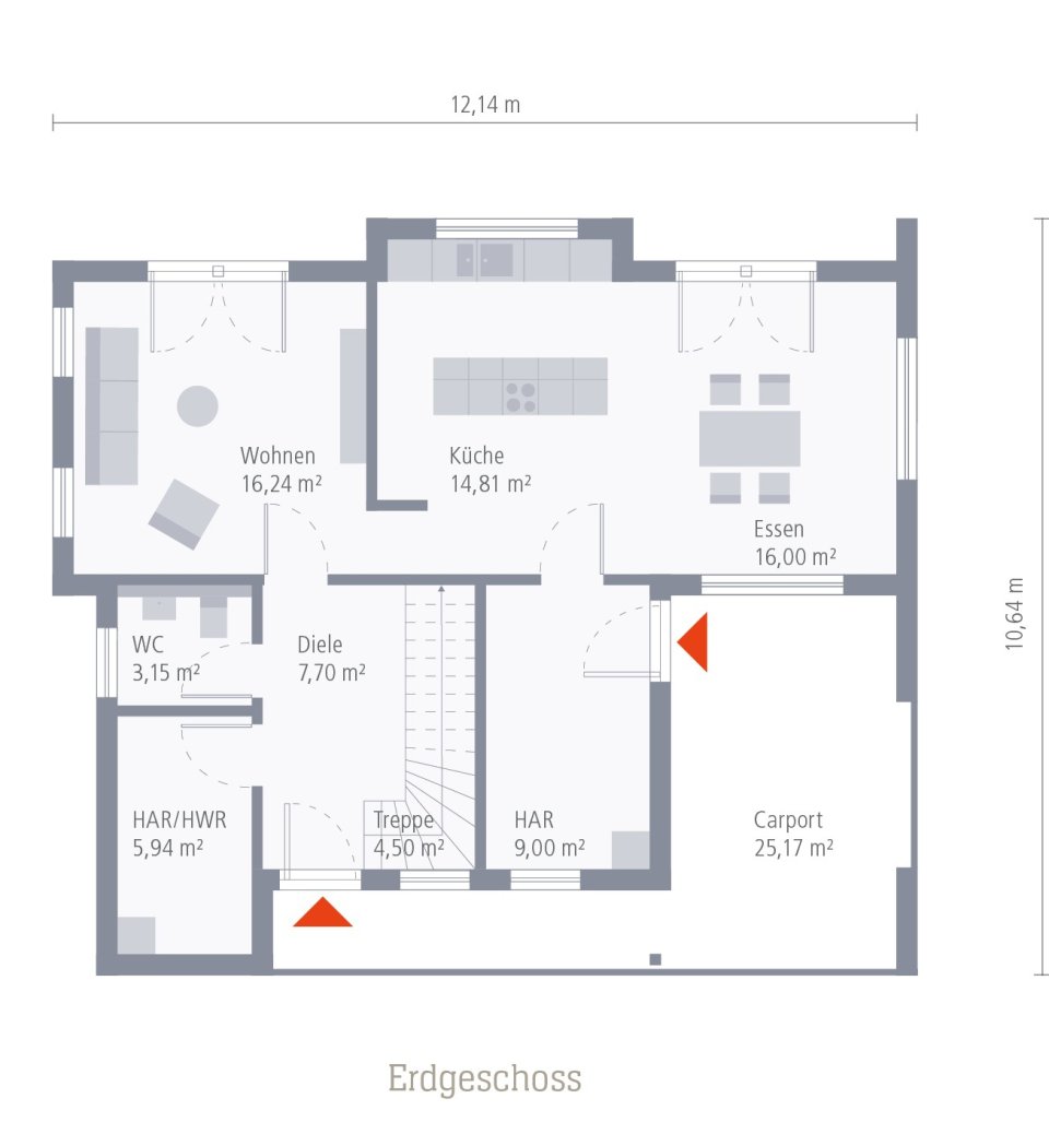 Ihr Haus mit beeindruckender Optik und mit einen Carport = Geld gespart ! Grundstück im Preis enthalten !