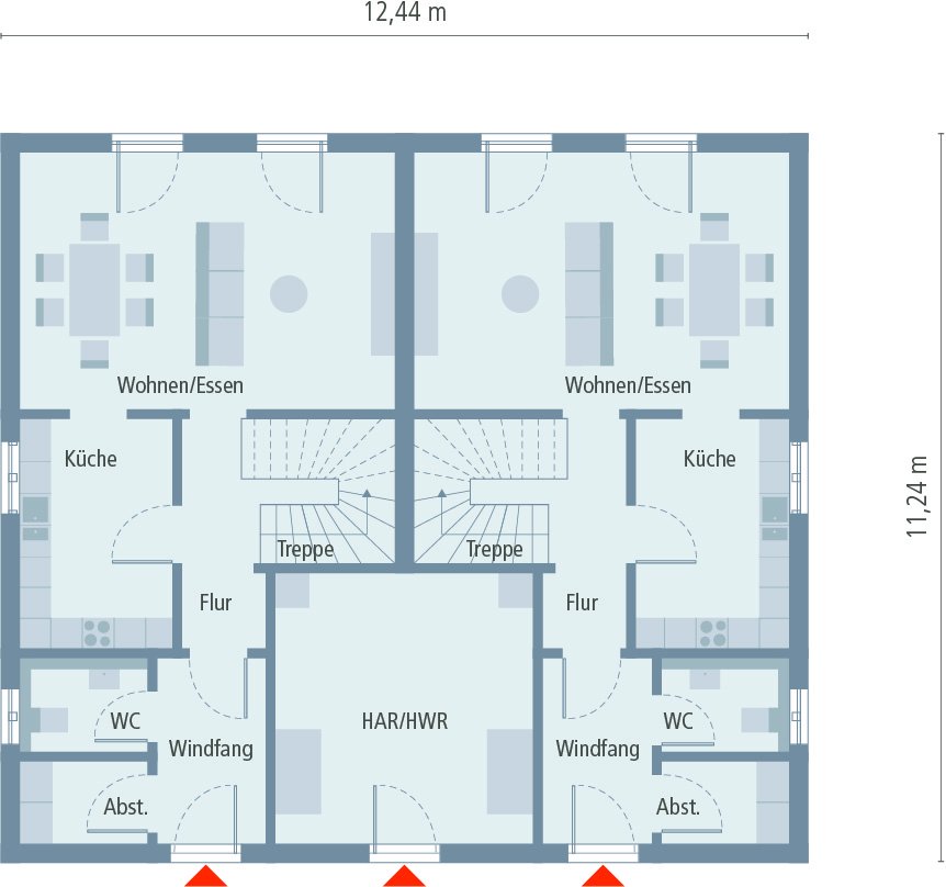Ein Haus für 2 Familien ! Je Haushälfte/Familie mit Grundstücksanteil nur 399.700,-€ !