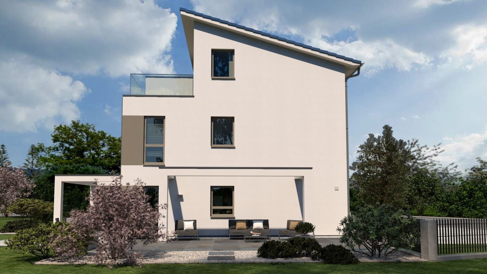 GEHOBENES DOPPELHAUS AUF 2,5 ETAGEN