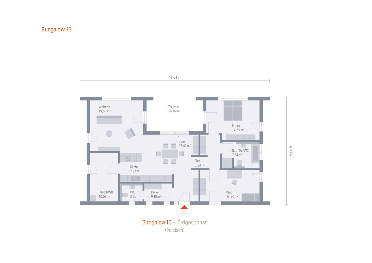Bungalow im modernen Design mit besten Wohnkomfort auf einer Ebene ! Mit Grundstück !