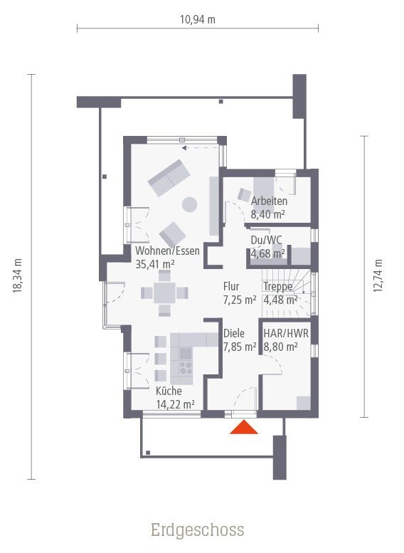 Ihr Haus mit viel Platz, maximalen Wohnkomfort gepaart mit exklusiven Design ! Mit Grundstück !