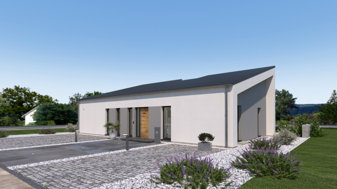 Auf einer Ebene wohnen im exklusivsten Design im Bungalowstil ! Mit Grundstück berechnet!