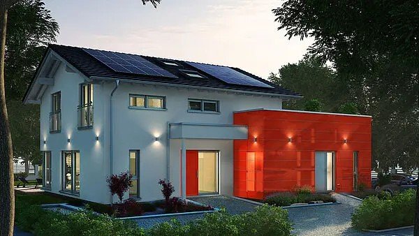 Haus im eleganten Design, mit Anbau und großen Balkon ! Im Preis ein Grundstück beinhaltet !