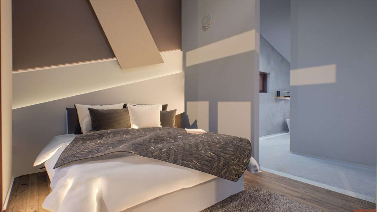 Ein­fa­mi­li­en­haus mit versetztem Pultdach