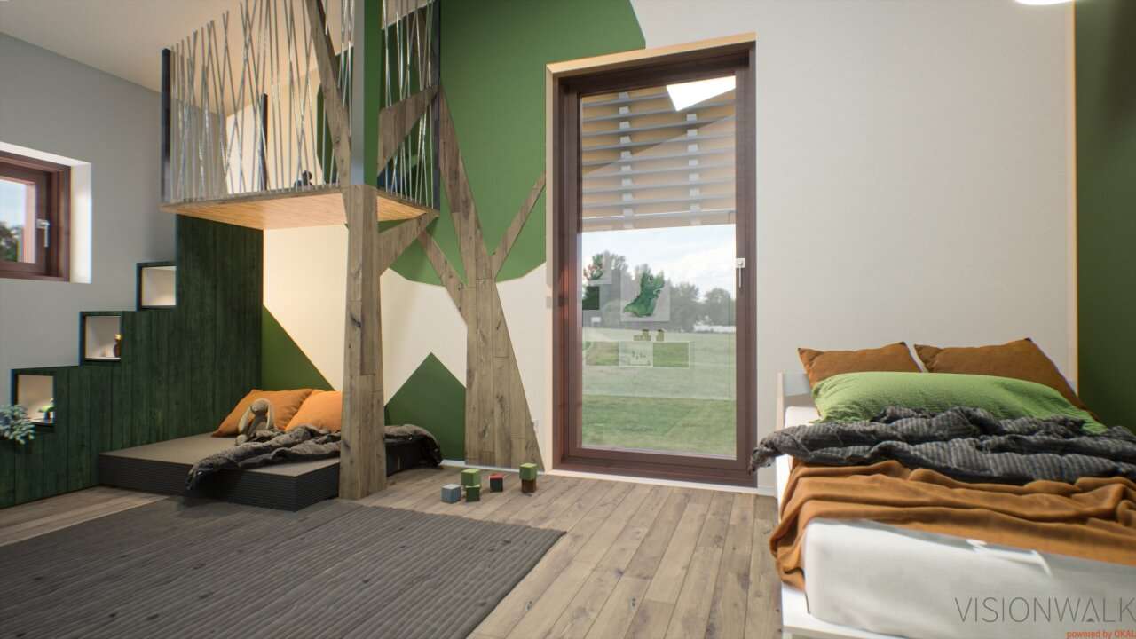 Ein­fa­mi­li­en­haus mit versetztem Pultdach