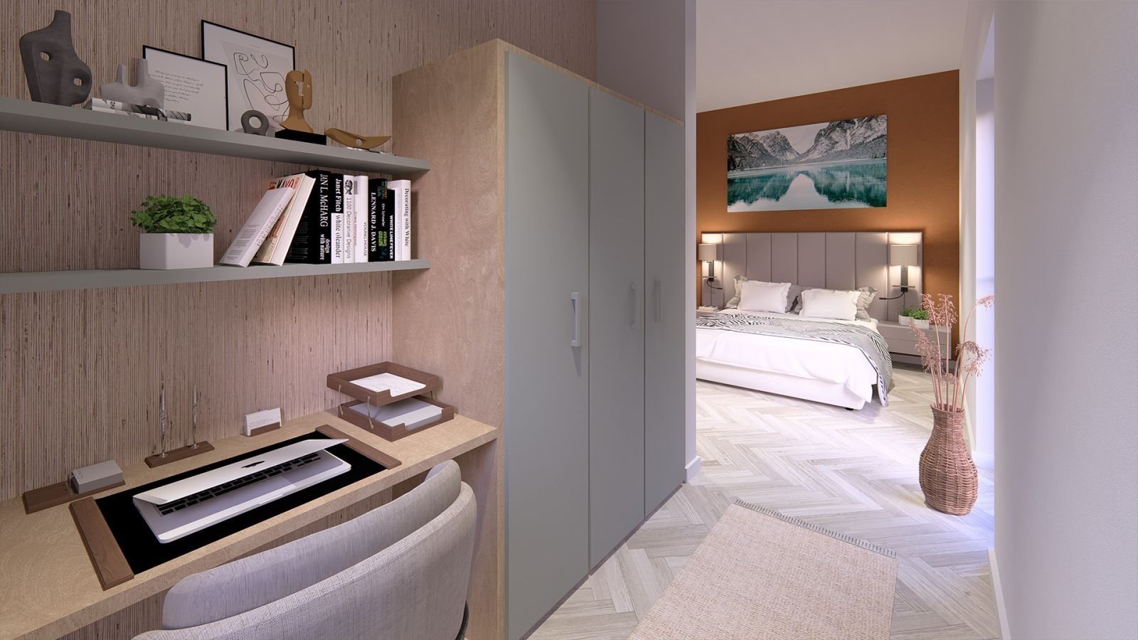 Ein zusätzlicher Raum liegt abseits und greift nicht in den Wohnbereich ein