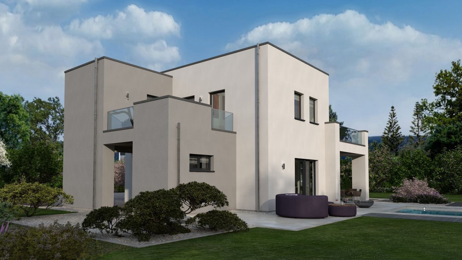 Man erreicht das Haus geschützt über einen überdachten Zugang