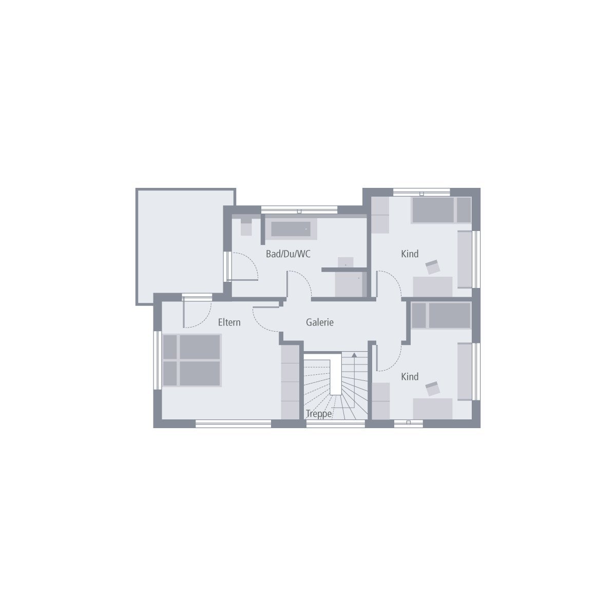 Räume liegen versetzt und bleiben verbunden