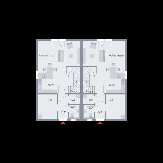 2-Familienhaus = Gesamt 934.400,-€ ! (Je Familie/Haushälfte/Grundstück nur 467.200,-€)