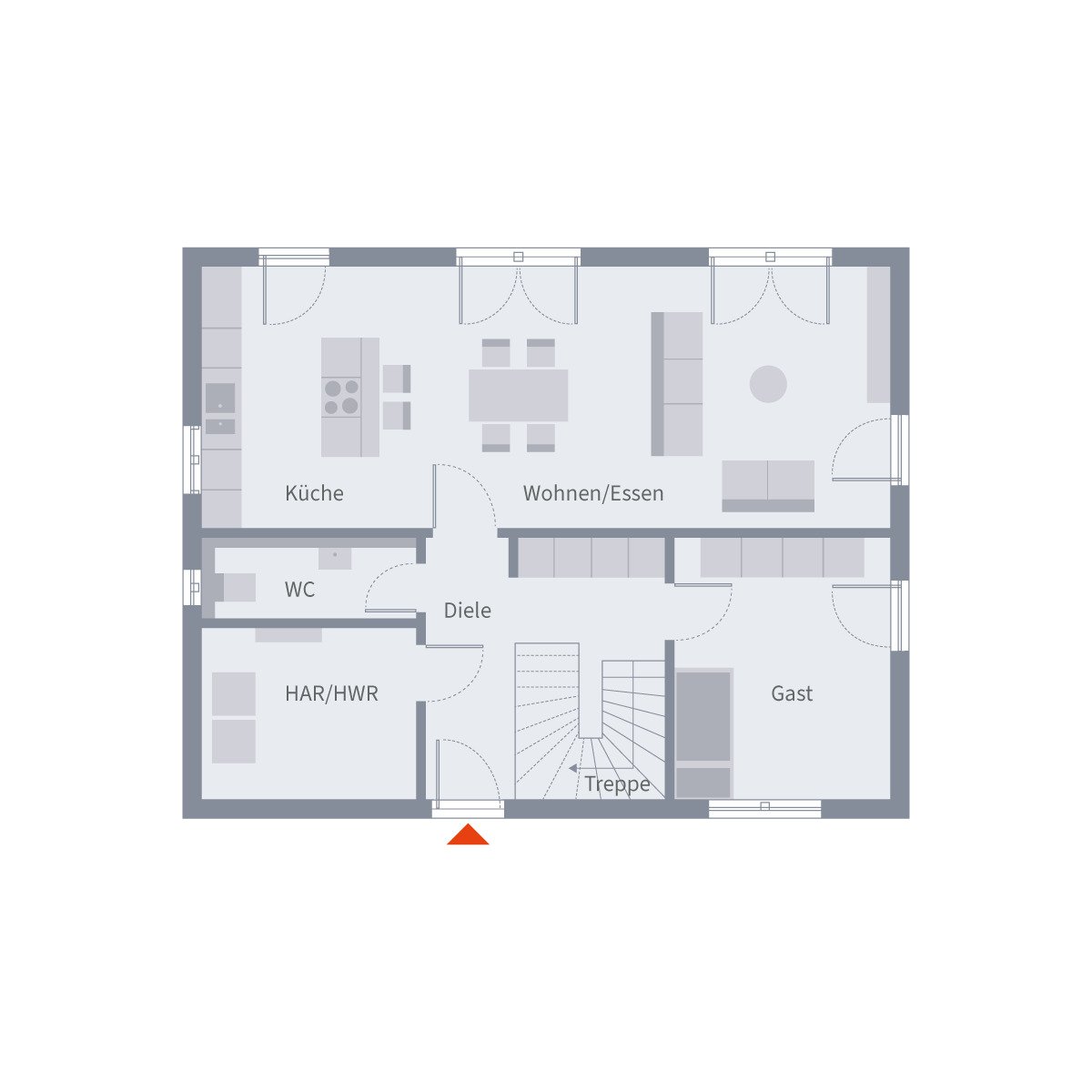 Wohnen auf einem neuen Level: stilvolles Design, clever geplant und sofort greifbar. Haus und Grundstück sind bereits im Preis enthalten.