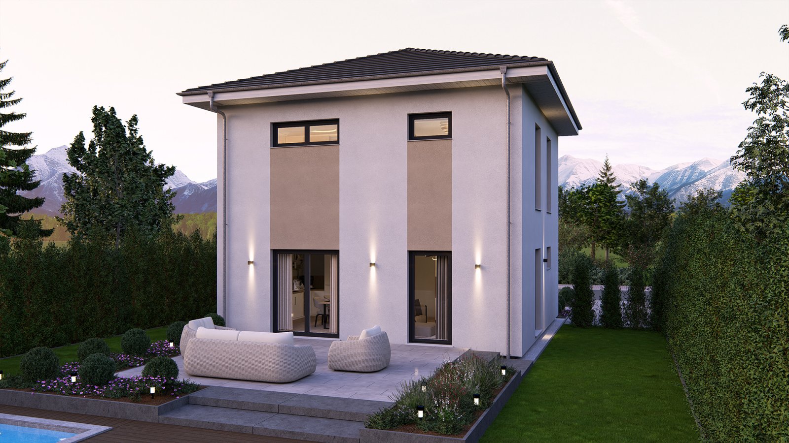 Hier beginnt Ihr neues Kapitel: stilvolles Wohnen mit durchdachtem Grundriss. Haus und Grundstück schon für Sie berechnet.