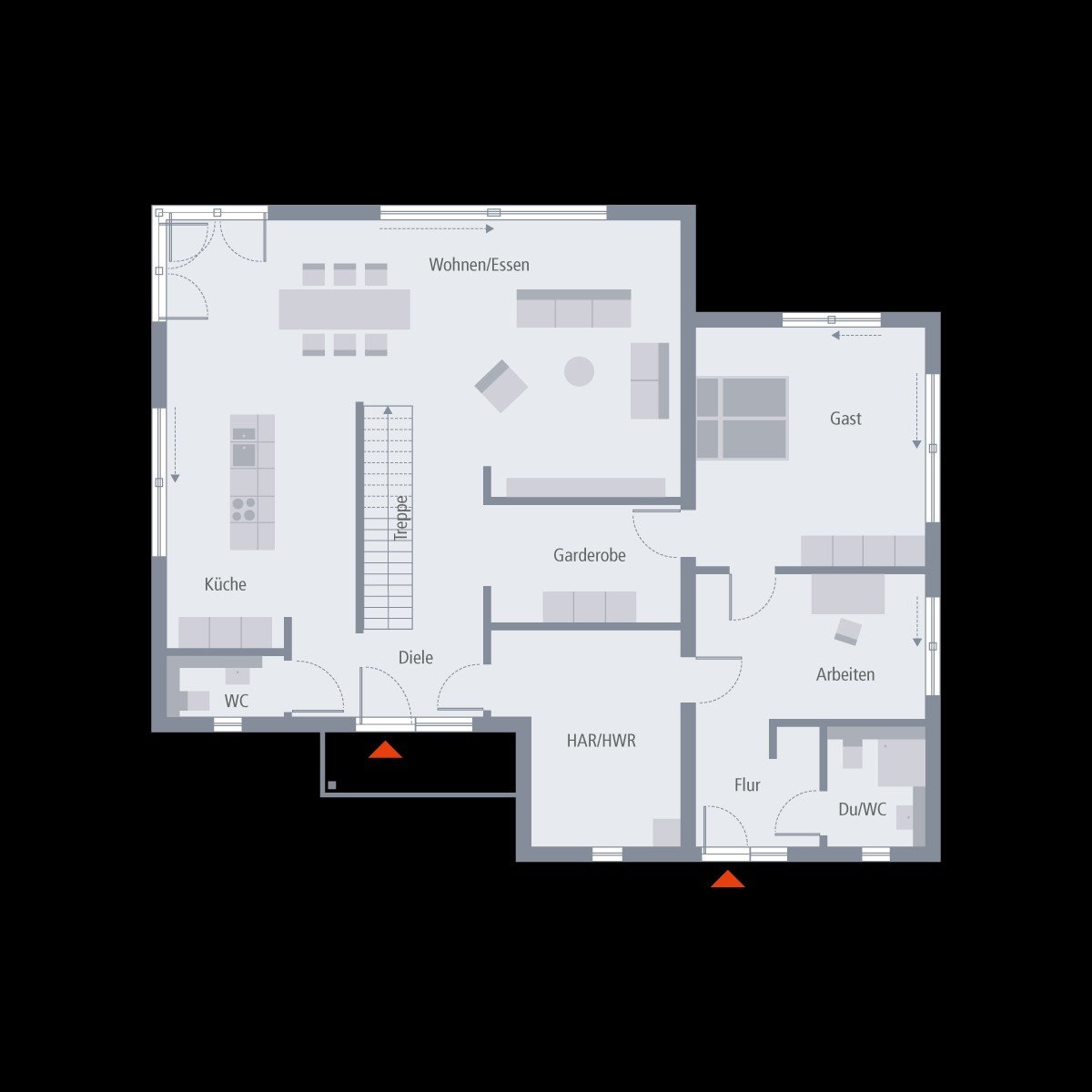 Haus im eleganten Design, mit Wohnanbau und großem Balkon ! Preis mit Grundstück !