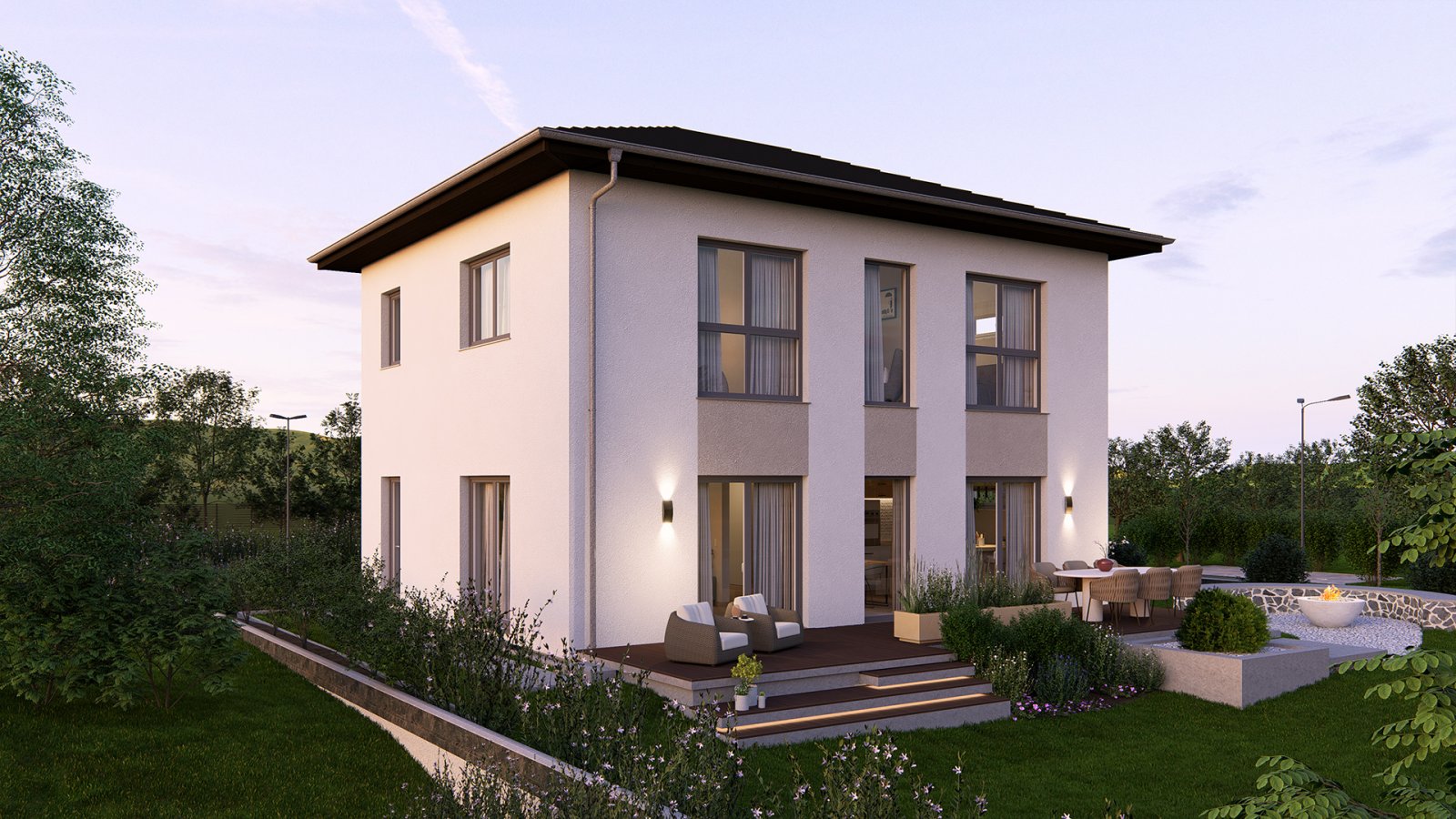 MODERNES WOHNHAUS MIT ELEGANTEM WALMDACH