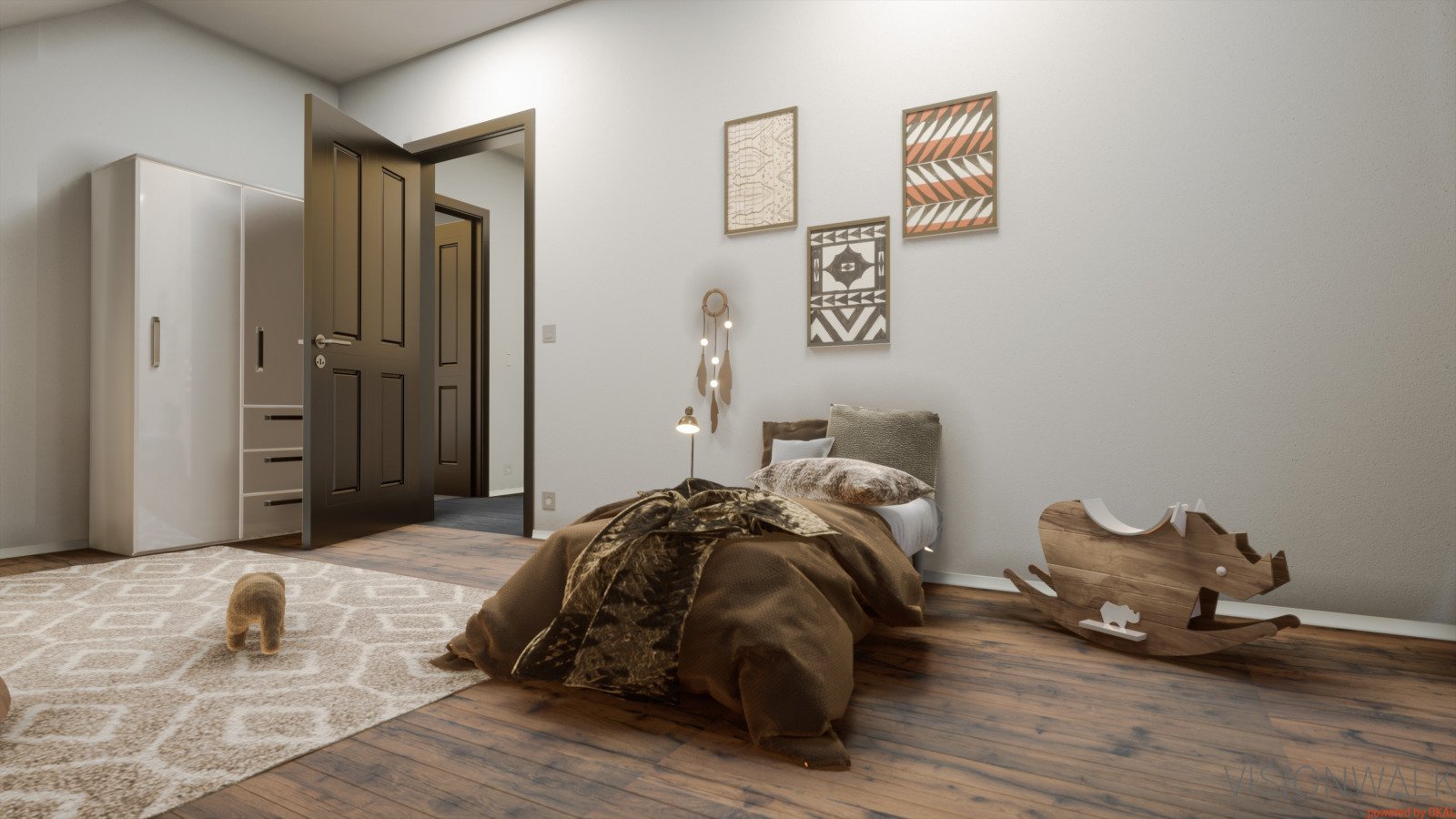 Der Eingang führt durch die Diele direkt in Küche und Essbereich ohne Trennung