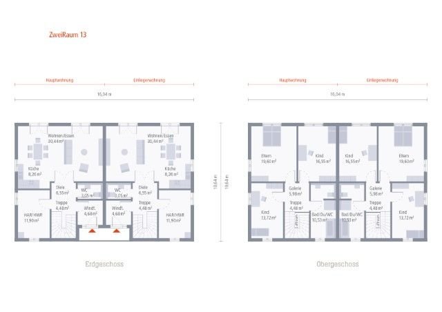 2 Haushälften ! Gesamt 880.200,-€ (nur 445.100,-€ je Familie/Haushälfte/Grundstück)