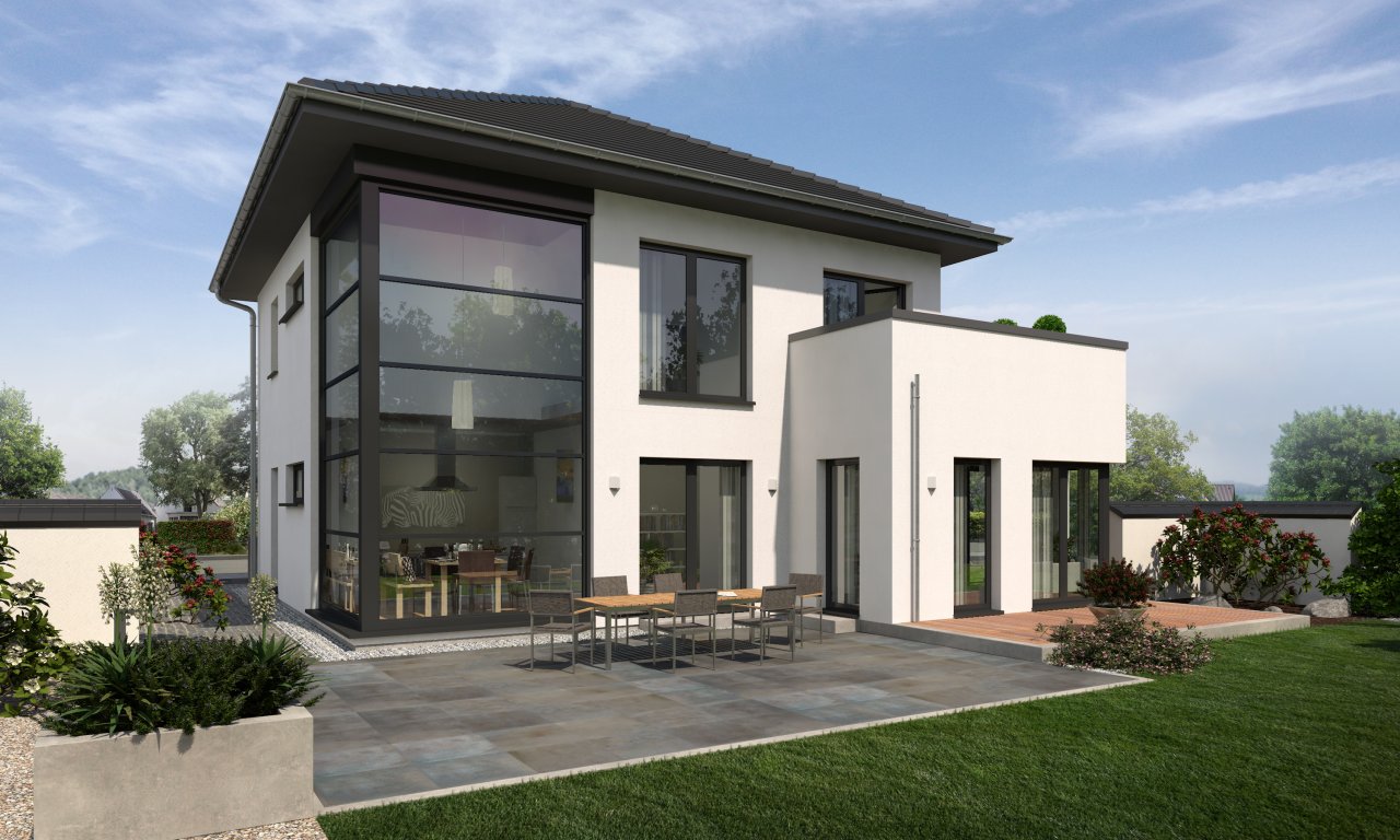 Haus mit großer Glasfassade und mit perfekten Ambiente ! Mit Grundstück berechnet ! 