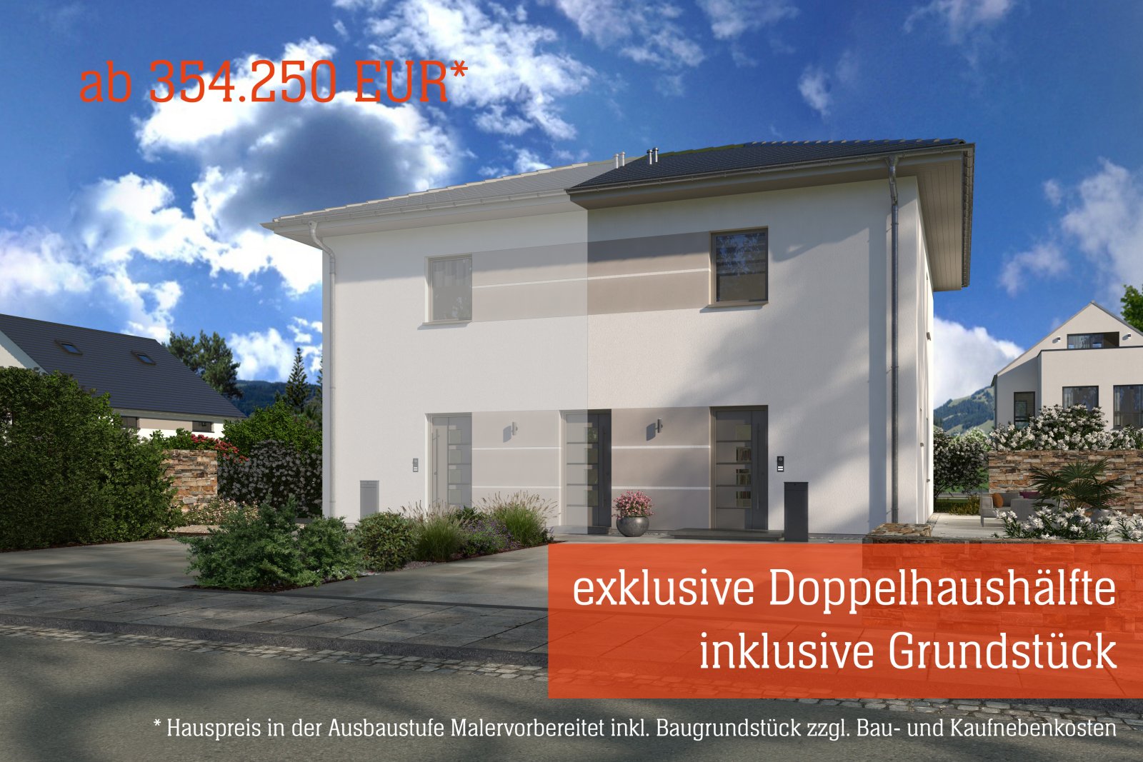 EXKLUSIVE DOPPELHAUSHÄLFTE EINES STADTHAUSES INKL. GRUNDSTÜCK 