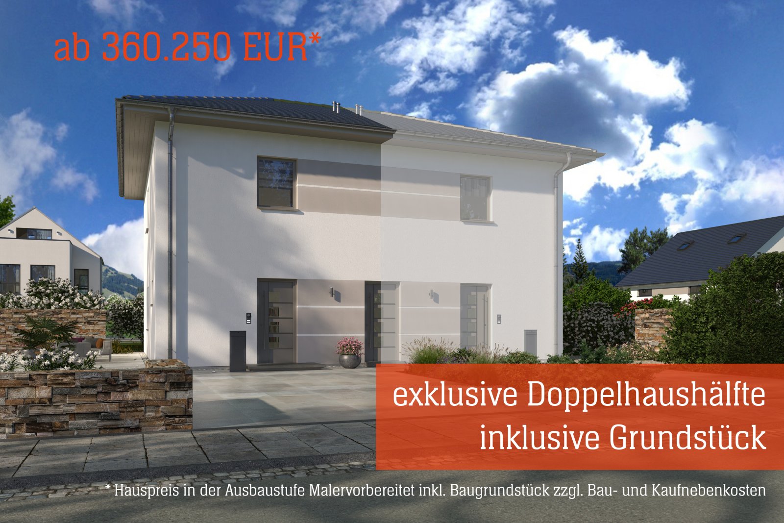 STILVOLLE DOPPELHAUSHÄLFTE INKL. GRUNDSTÜCK - WOHNEN IN EINER STADTVILLA