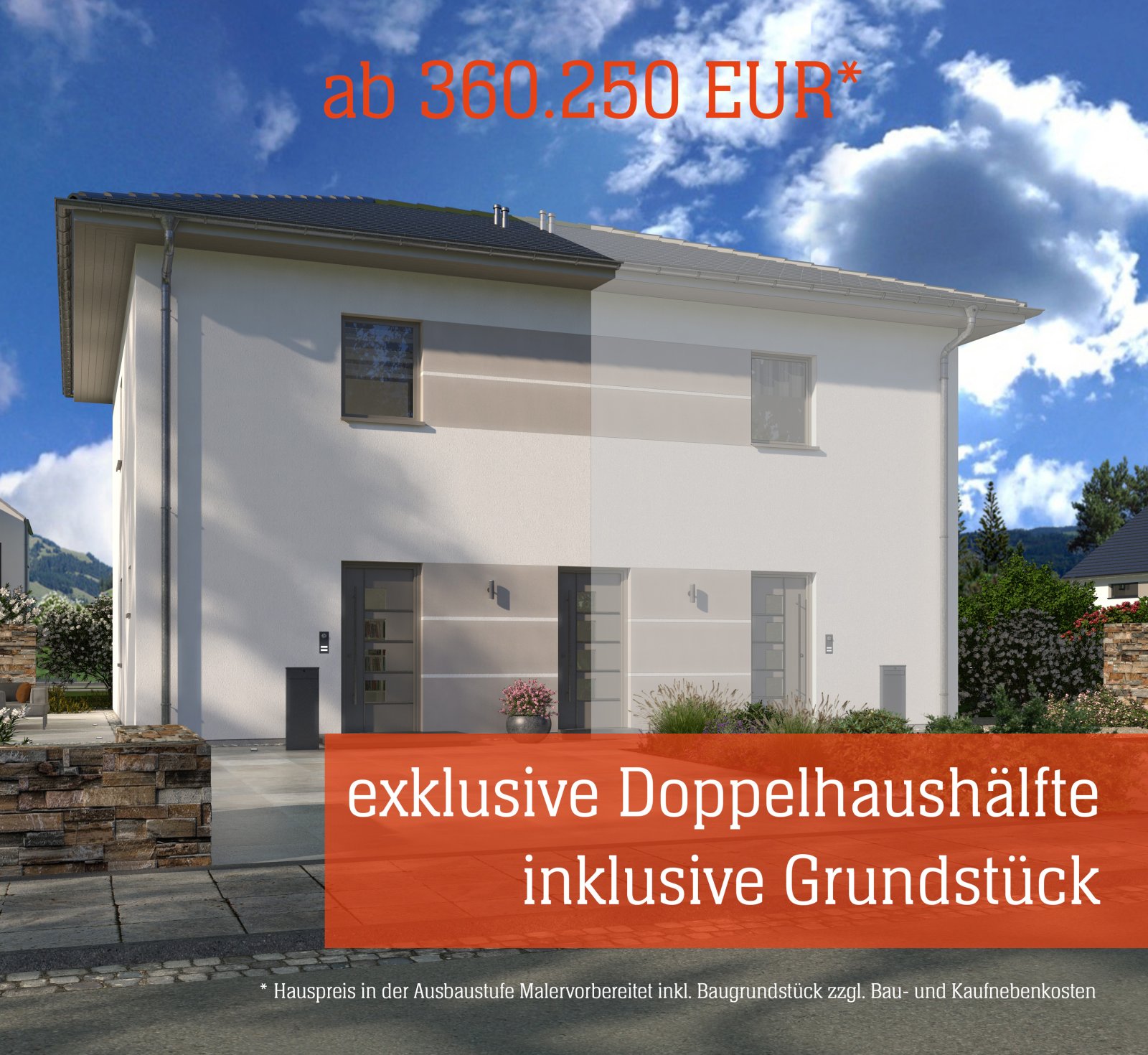 STILVOLLE DOPPELHAUSHÄLFTE INKL. GRUNDSTÜCK - WOHNEN IN EINER STADTVILLA