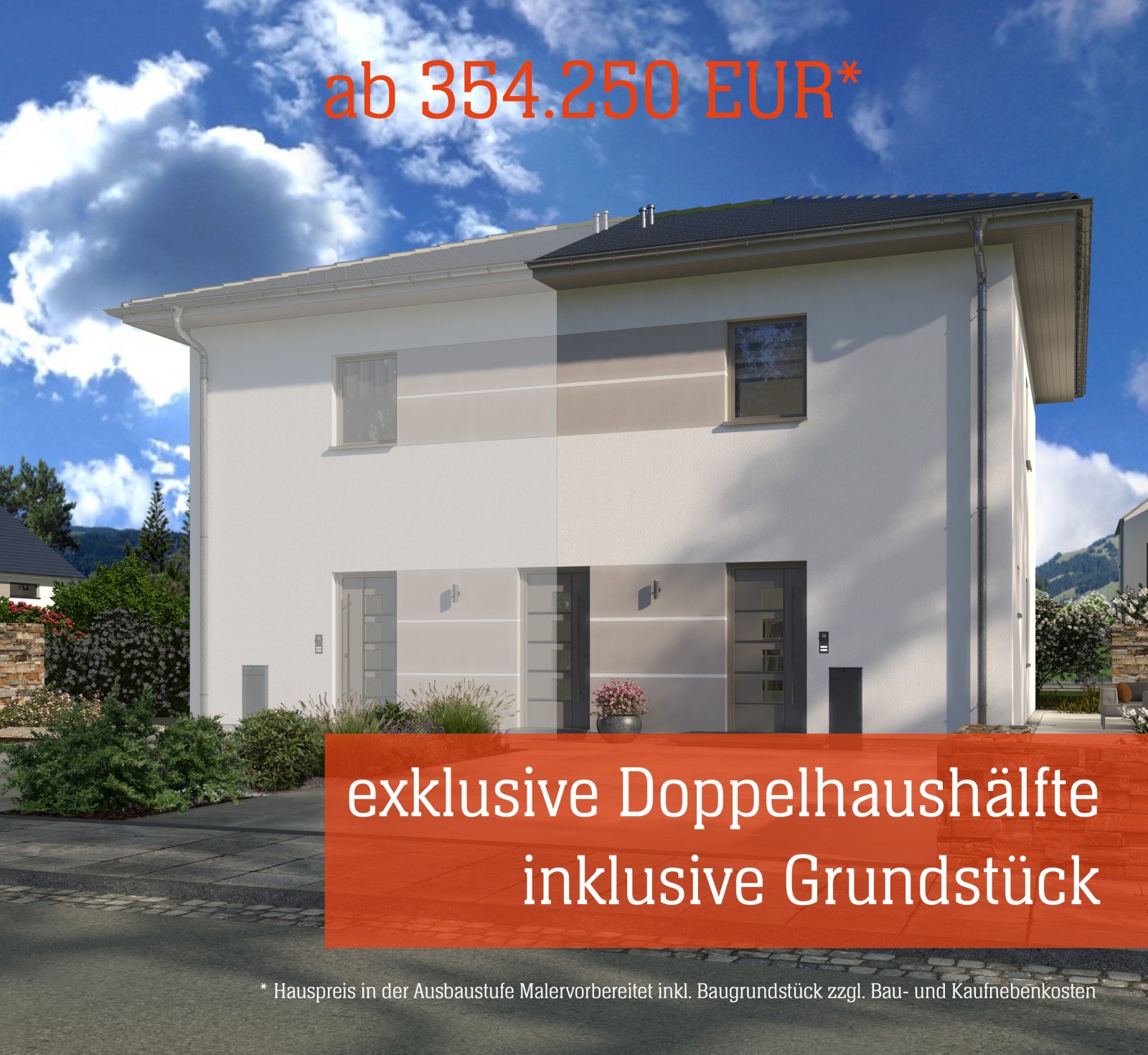 EXKLUSIVE DOPPELHAUSHÄLFTE EINES STADTHAUSES INKL. GRUNDSTÜCK 