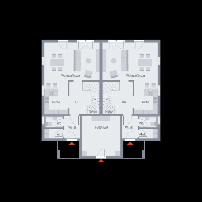 2-Familienhaus (mit Grundstück) = Je Familie/Haushälfte/Grundstück nur 383.700,-€