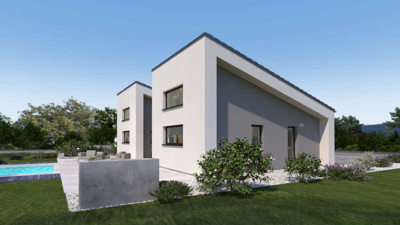 Auf einer Ebene wohnen im exklusiven Design ! Mit einem Grundstück berechnet !