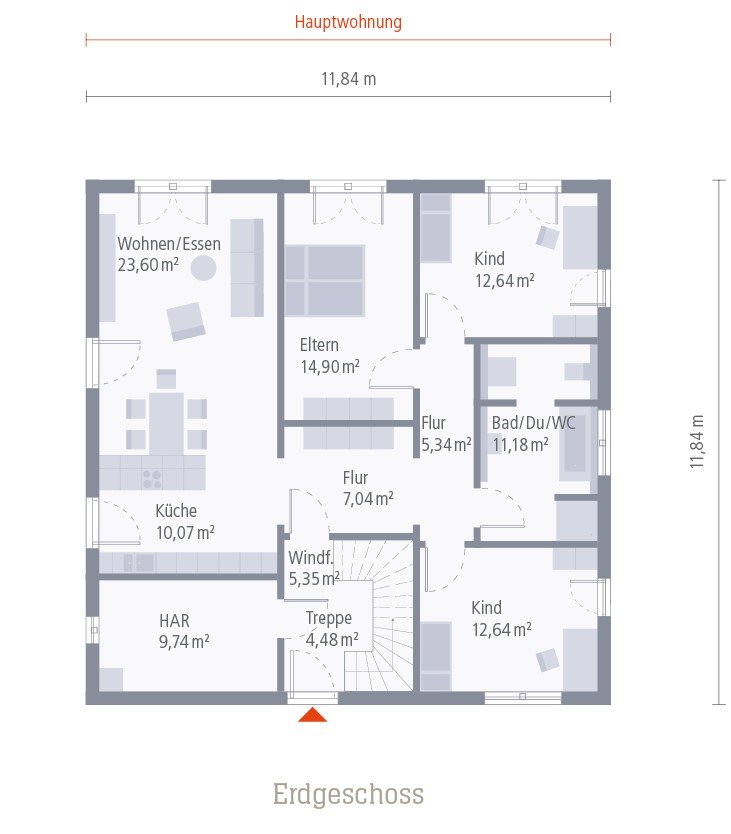 2-Familienhaus = Nur 385.400,-€ je Familie/Wohnung/Grundstückshälfte !