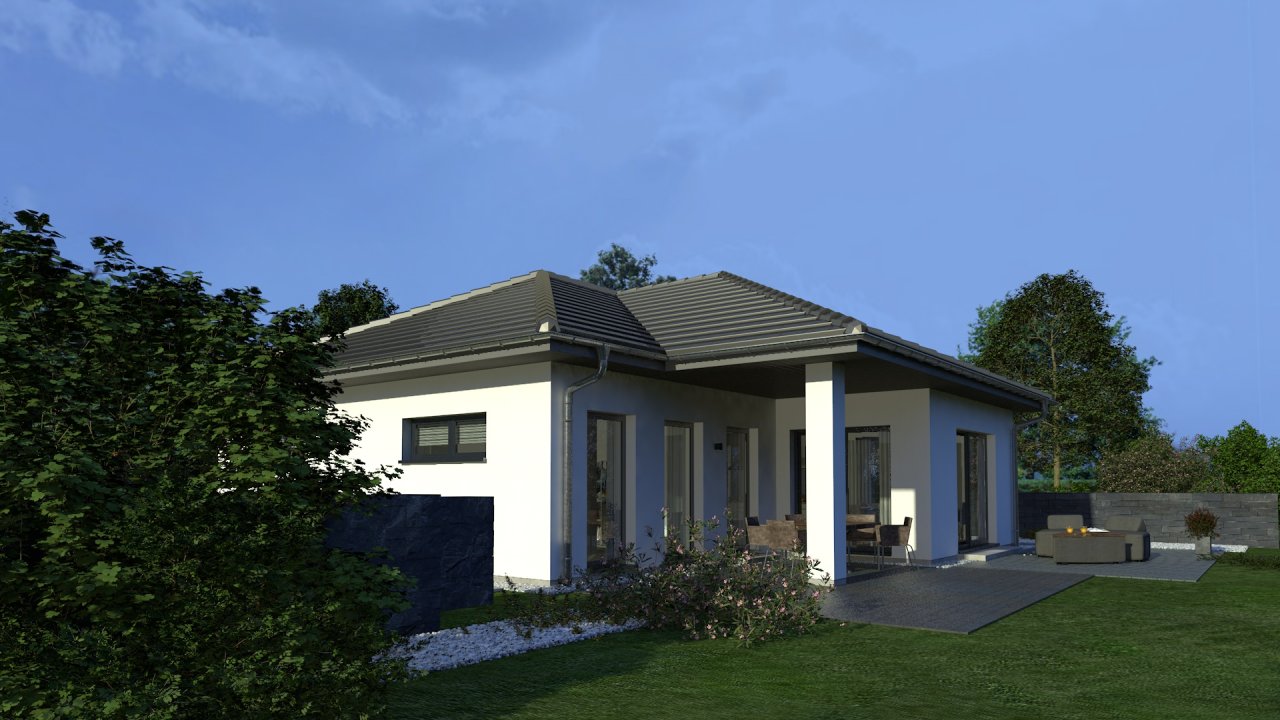 Bungalow mit überdachter Terrasse zum günstigsten Preis mit Grundstück zum sparen !