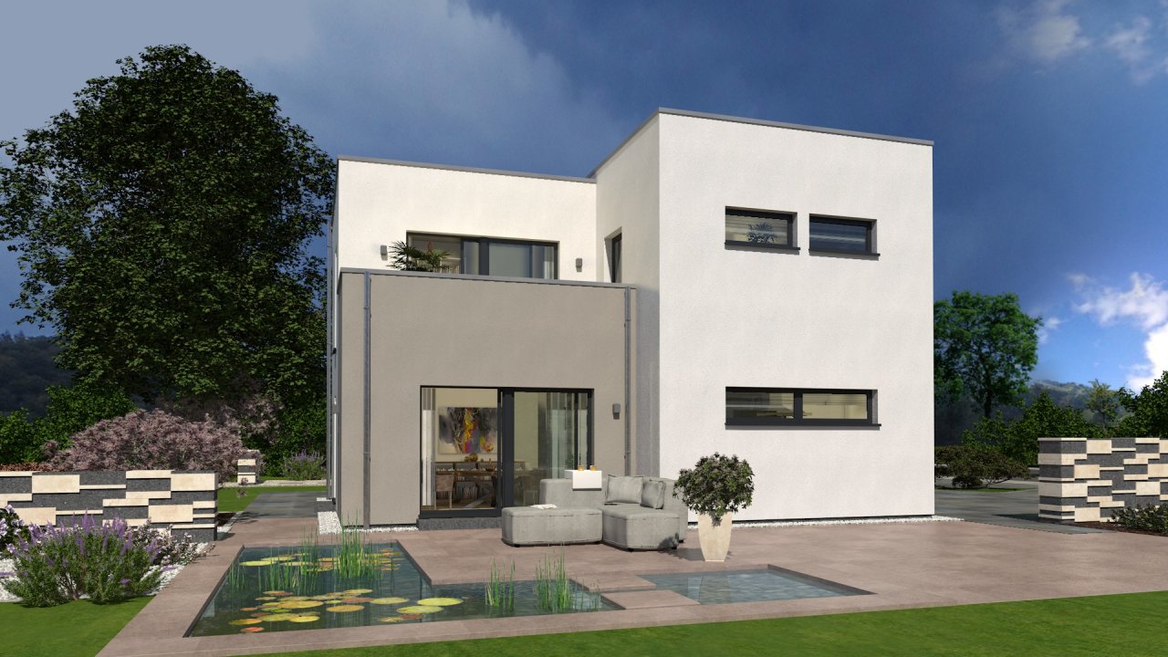 Haus mit perfekter Optik, mit Flachdach, im Bauhausstil ! Preis mit einem Grundstück berücksichtigt !