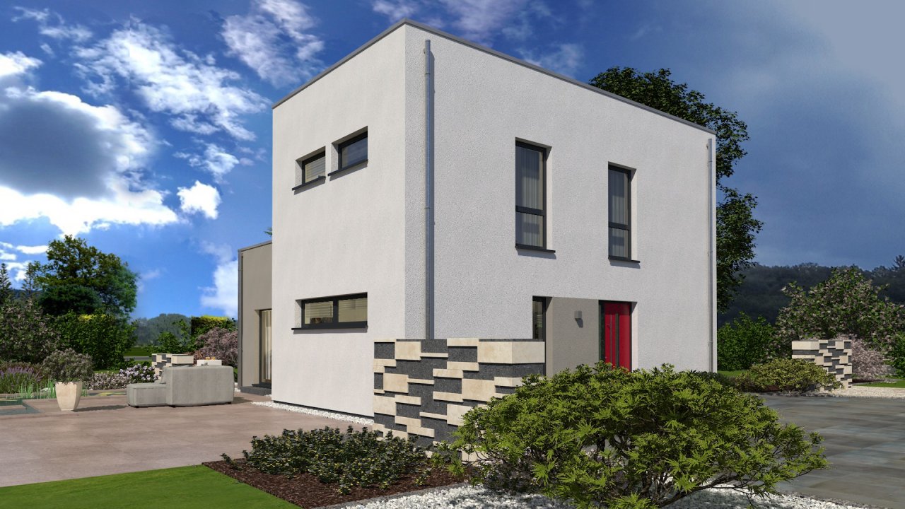 Haus mit perfekter Optik, mit Flachdach, im Bauhausstil ! Preis mit einem Grundstück berücksichtigt !
