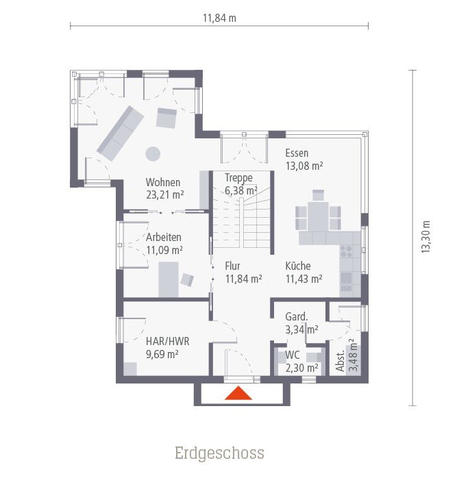 Einfach wunderschön mit der großer Glasfront ! Mit einem Grundstück berechnet !