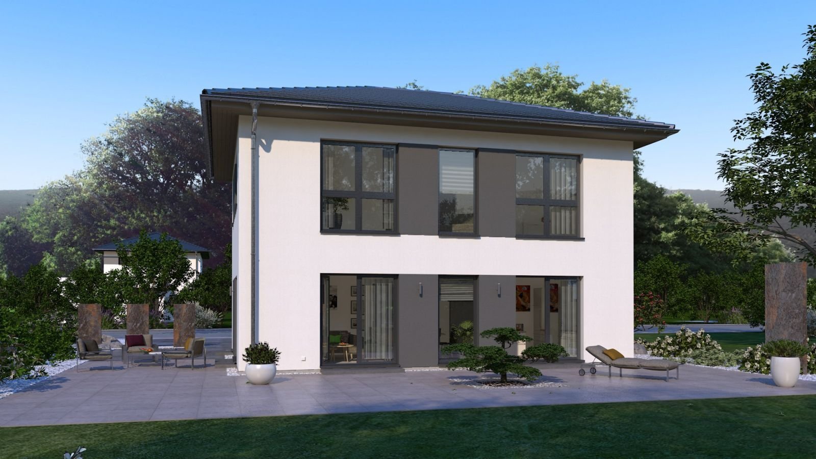 MODERNE STADTVILLA MIT ELEGANTEM WALMDACH