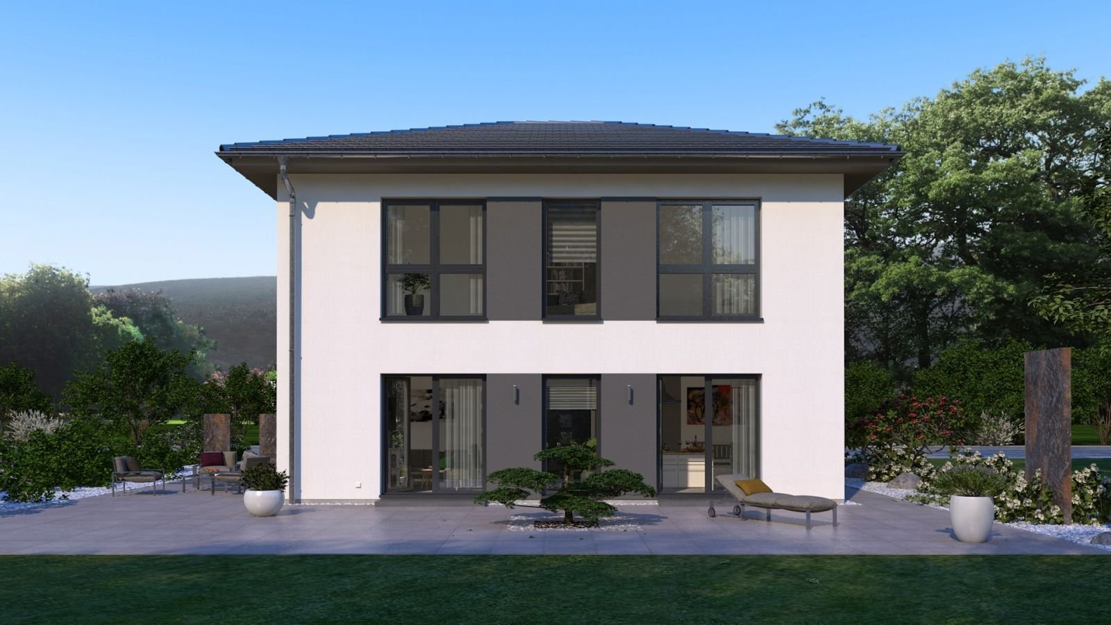 MODERNE STADTVILLA MIT ELEGANTEM WALMDACH