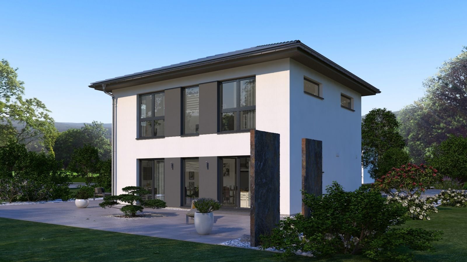 MODERNE STADTVILLA MIT ELEGANTEM WALMDACH