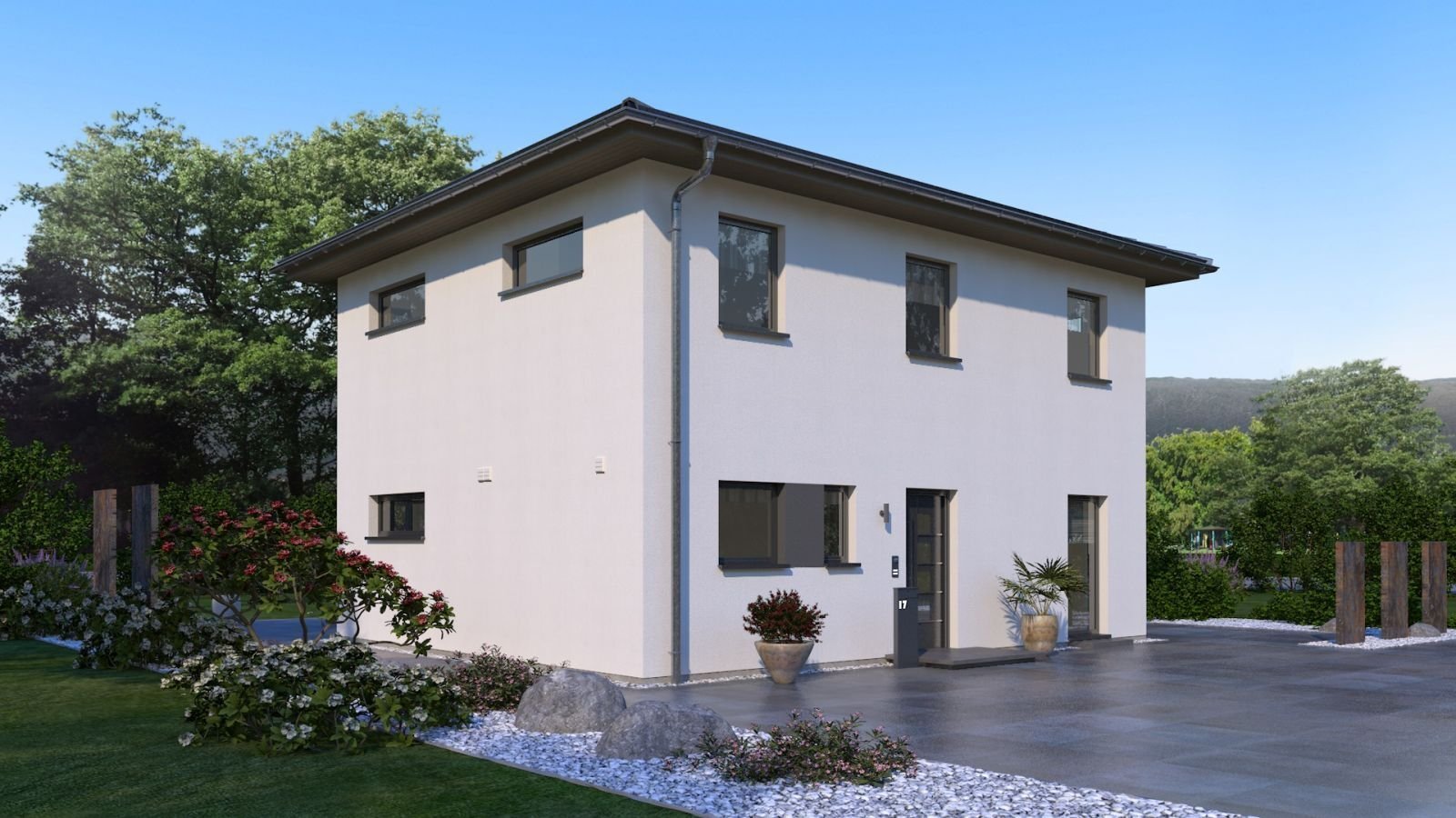 MODERNE STADTVILLA MIT ELEGANTEM WALMDACH