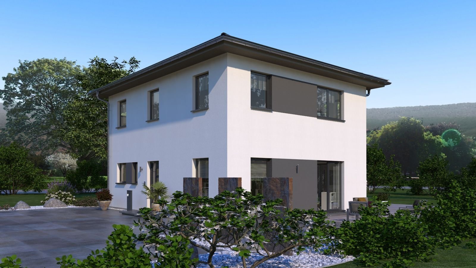 MODERNE STADTVILLA MIT ELEGANTEM WALMDACH