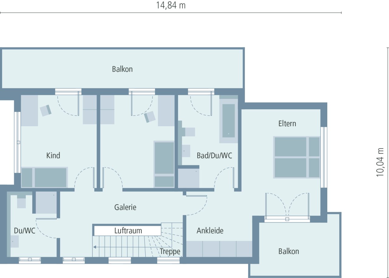 Haus mit Flachdach im Bauhausstil und mit Balkon ! Preis mit einem Grundstück berechnet !