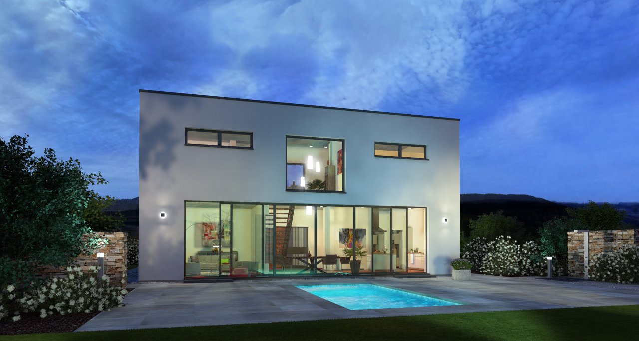 Dieses Haus in Perfektion im Bauhausstil mit Flachdach ! Mit Grundstück berechnet !