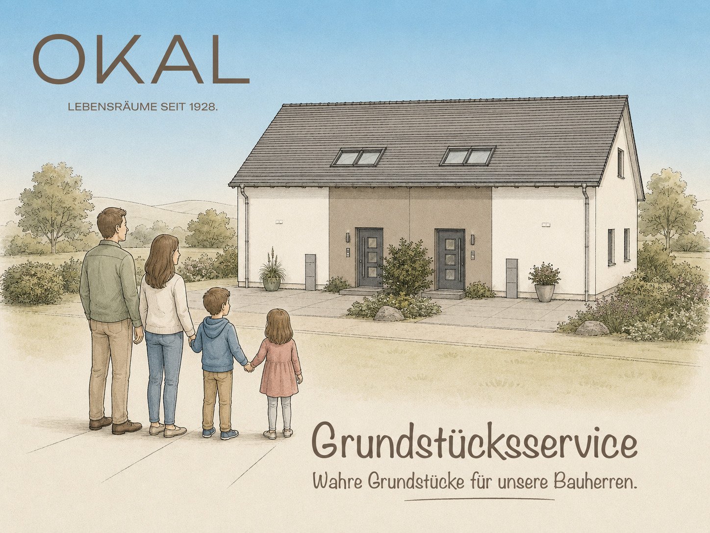 Kein Grundstück in Sicht? Wir bringen zwei Baupartner zusammen und schaffen bezahlbaren Wohnraum.