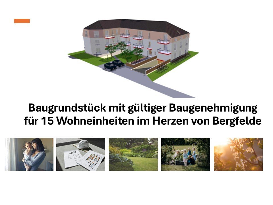 Baugrundstück mit Baugenehmigung für 14 Wohn- und 1 Gewerbeeinheit