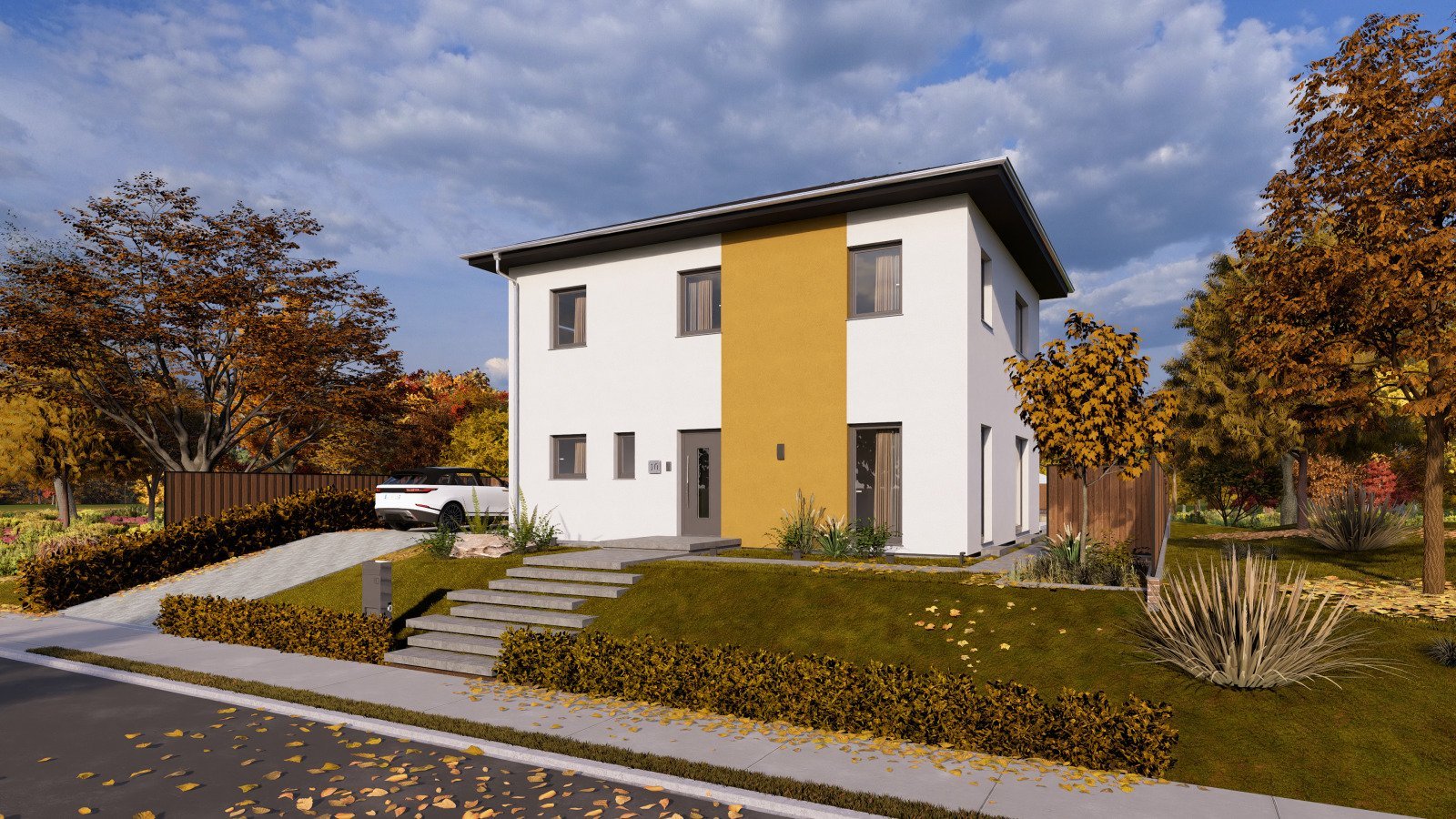 MODERNE STADTVILLA MIT ELEGANTEM WALMDACH
