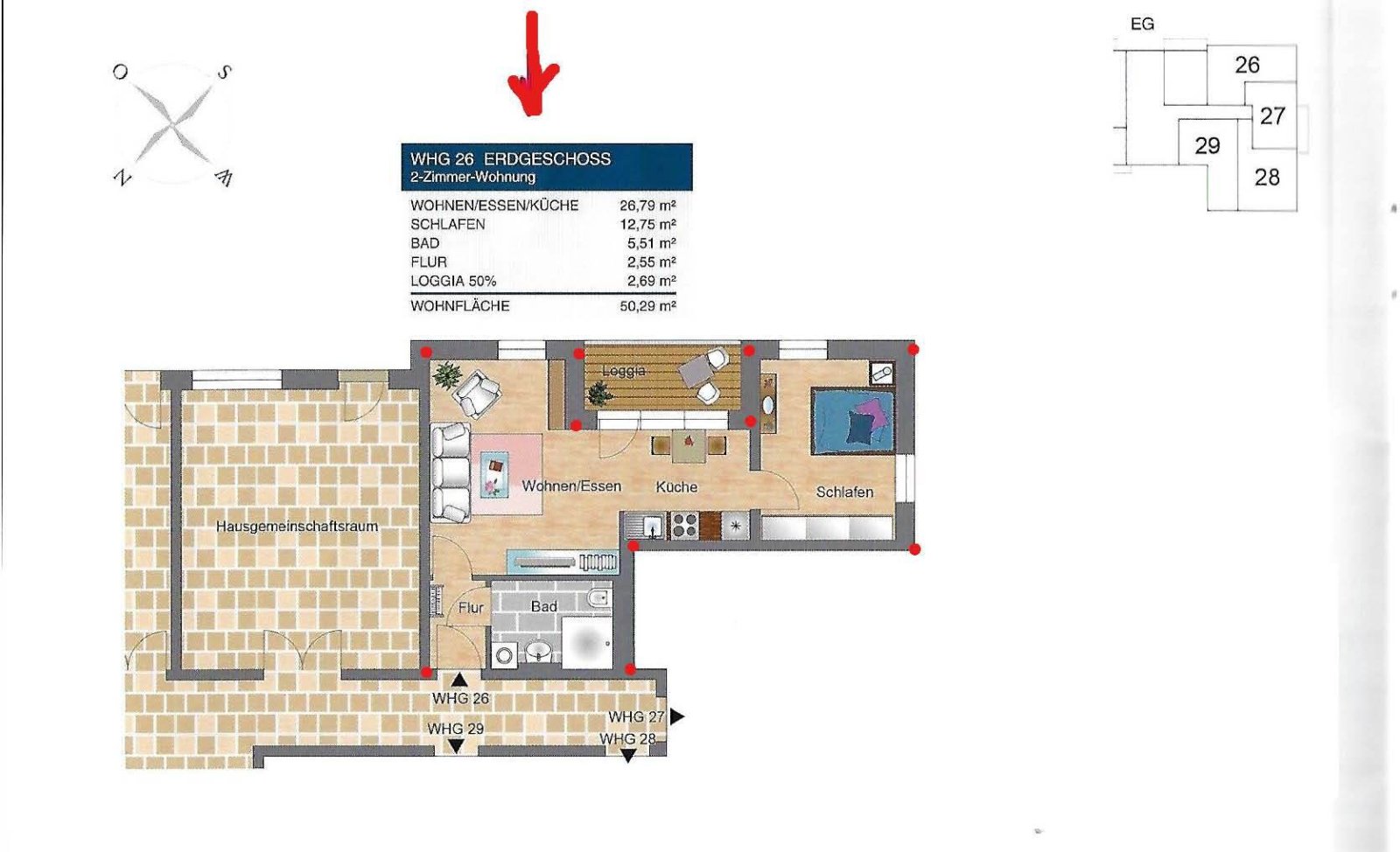 DD-Friedrichstadt - 2-Raum-Whg. - 50,29 m² - Neubau - Erdgeschoss