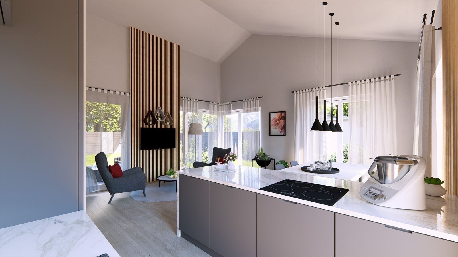 ELEGANTER BUNGALOW MIT OFFENEM WOHNKONZEPT