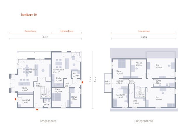 ZweiRaum  Grundriss EG+DG ()