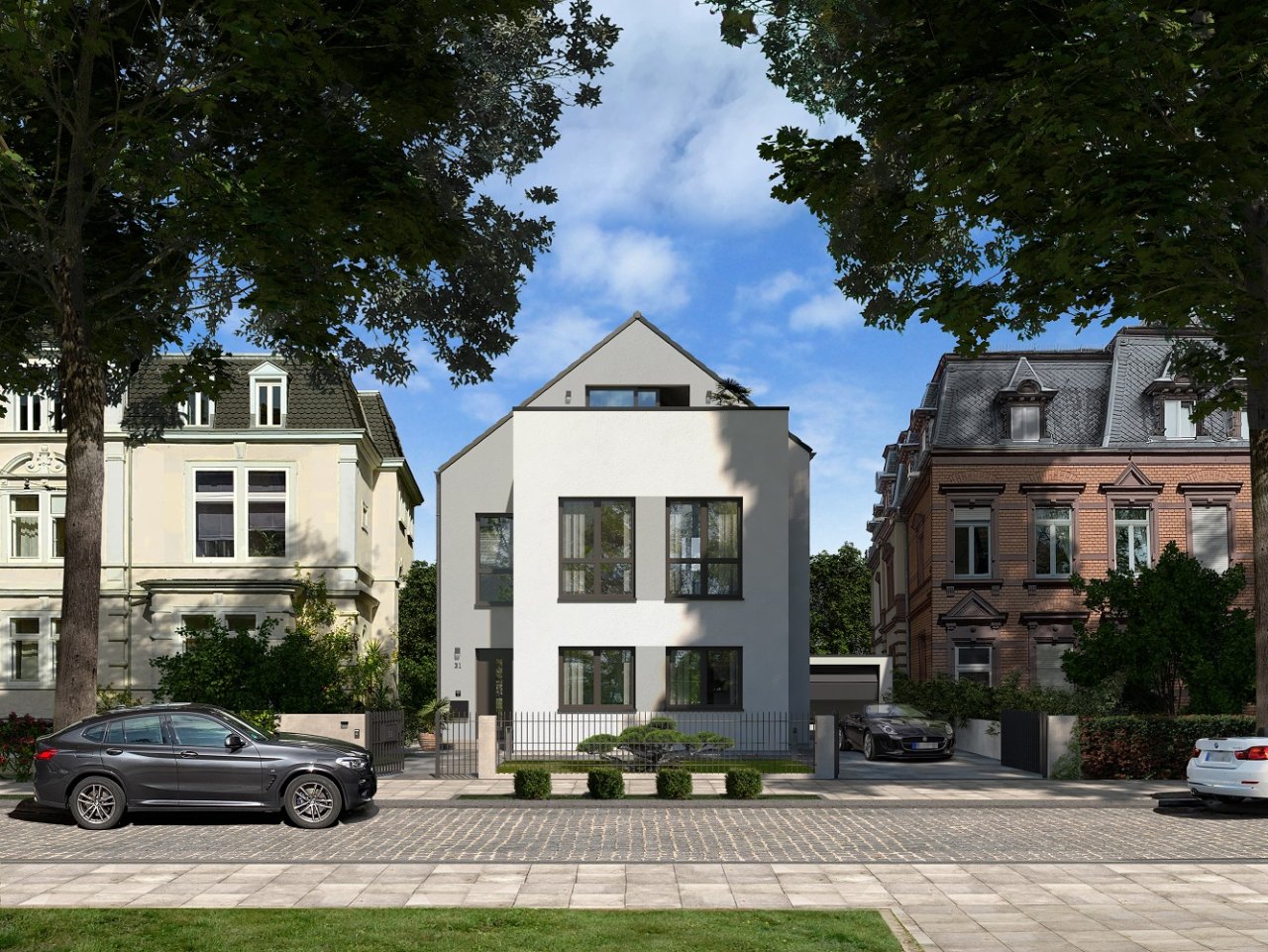 Townhouse Sattel Eingang Villenviertel sonnig 1 Townhouse Sattel Eingang Villenviertel sonnig 1