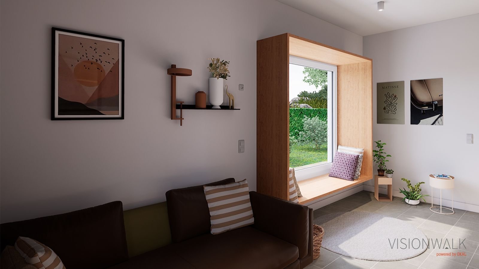 Ansicht Wohnzimmer mit Sitzfenster Ansicht Wohnzimmer mit Sitzfenster