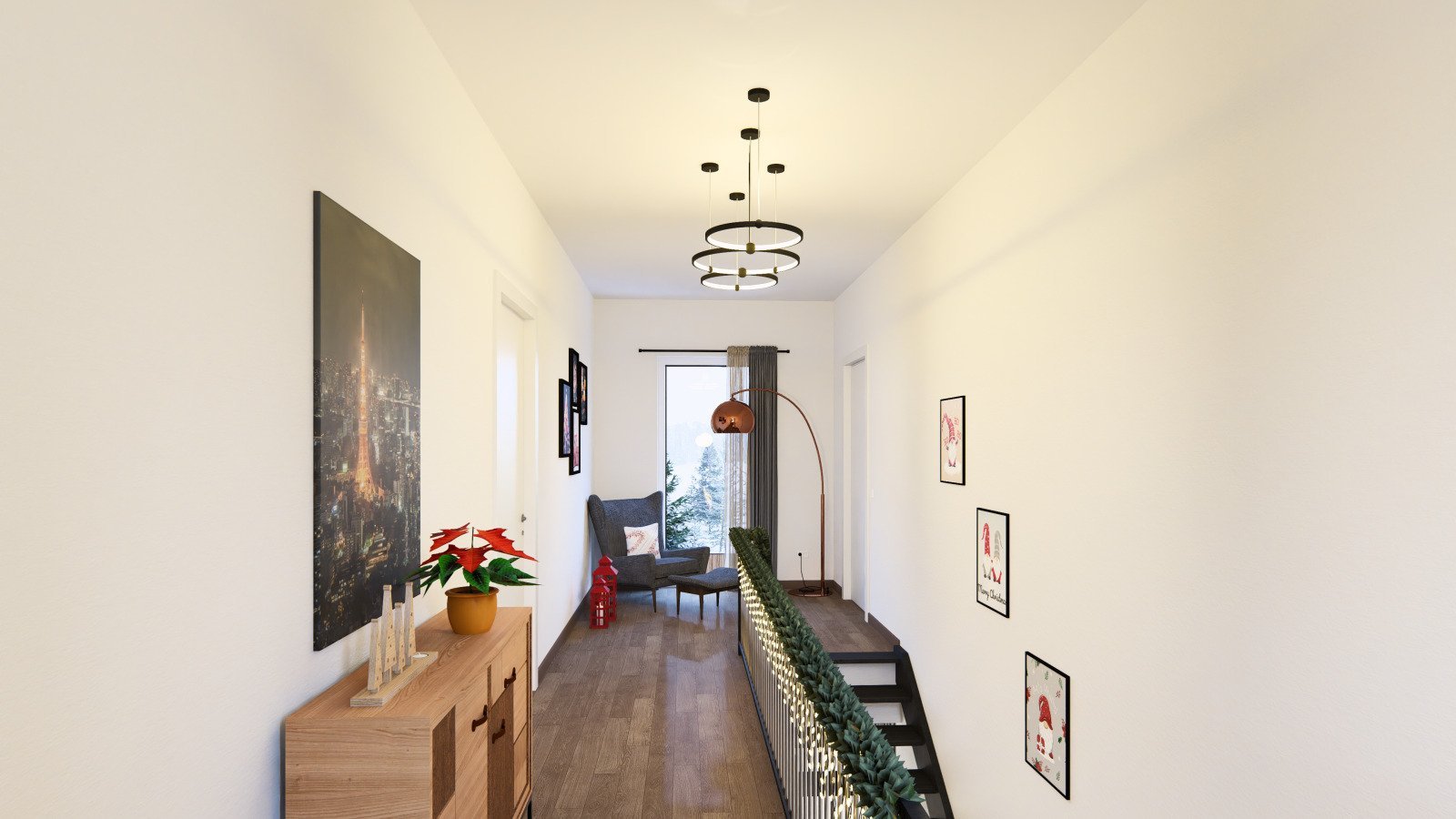 Galerie im Obergeschoss für die Familienerinnerungen Galerie im Obergeschoss für die Familienerinnerungen