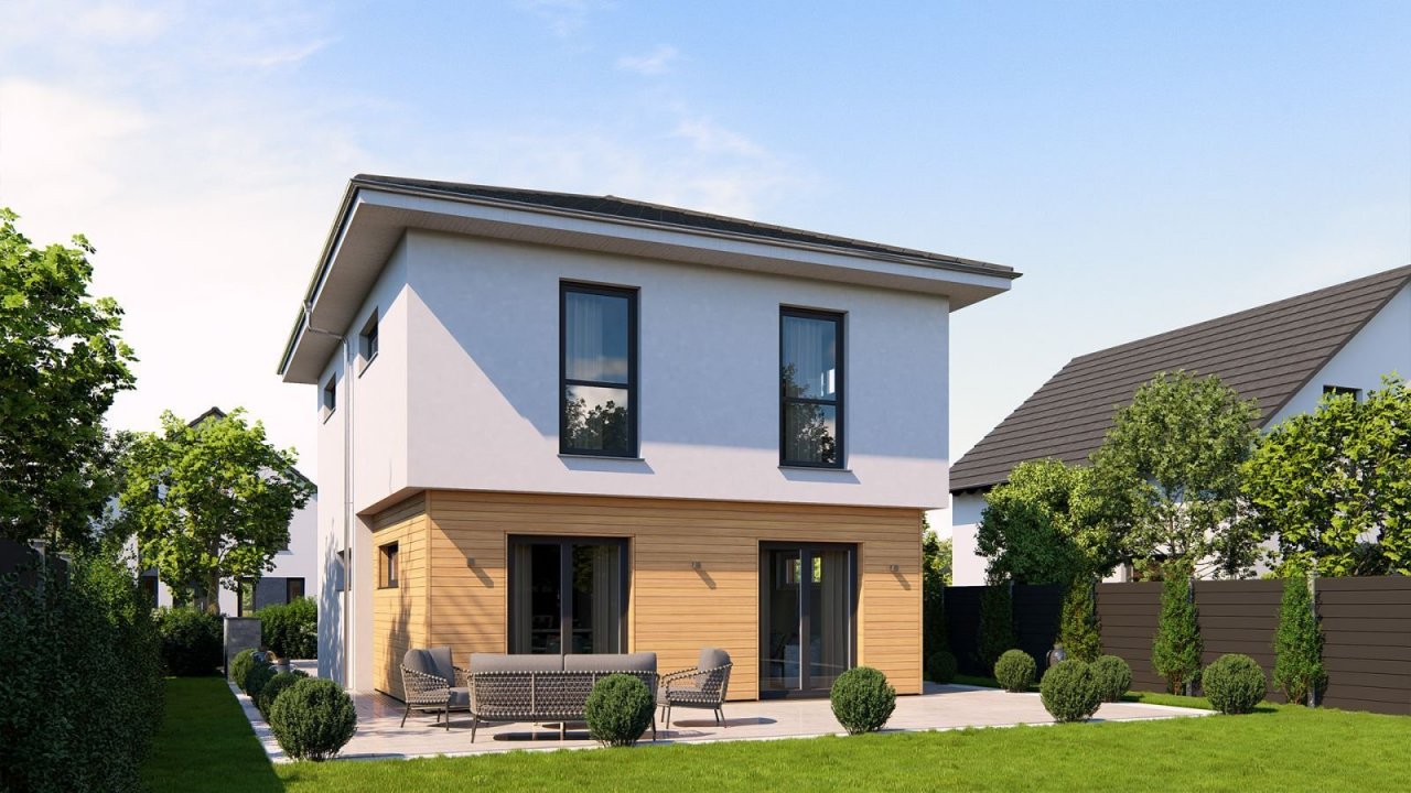 Ansicht Garten Walmdach
